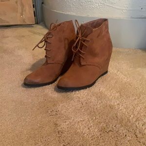 Suede Brown healed booties